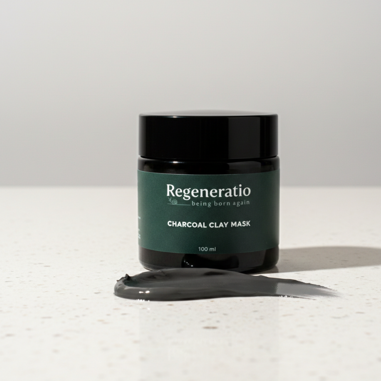 Regeneratio charcoal clay mask texture for purifying skincare