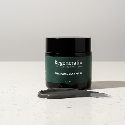 Regeneratio charcoal clay mask texture for purifying skincare