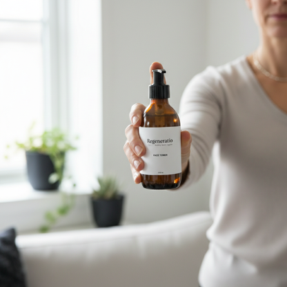 Regeneratio hydrating face toner in hand for balancing skincare