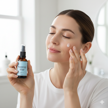 Regeneratio moisturising day serum lifestyle image for hydrated glowing-looking skin