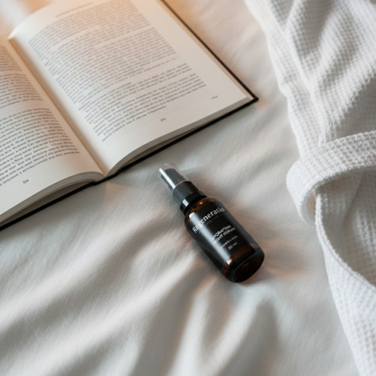 Regeneratio hydrating night serum on bed for evening skincare routine