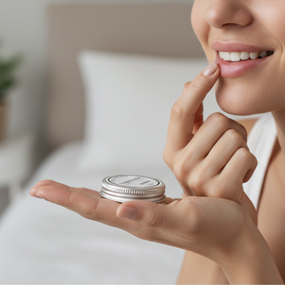 Woman applying Regeneratio lip balm for soft moisturised lips