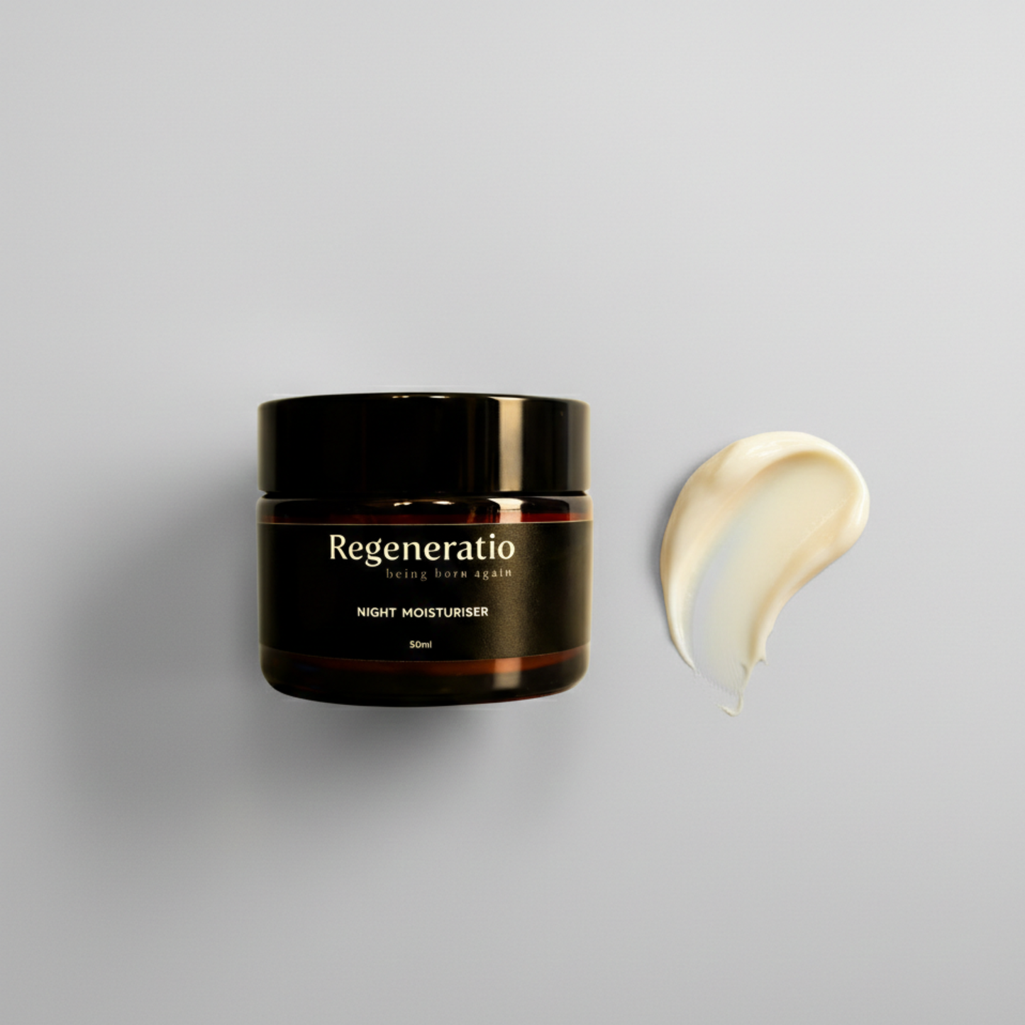 Top view of Regeneratio night moisturiser cream for evening skincare