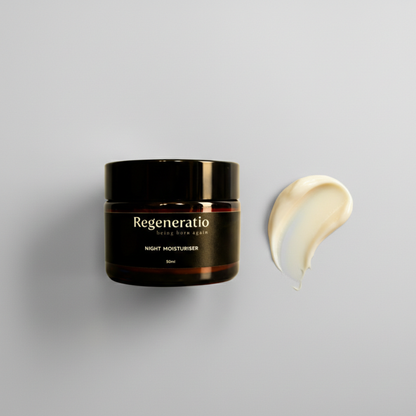 Top view of Regeneratio night moisturiser cream for evening skincare