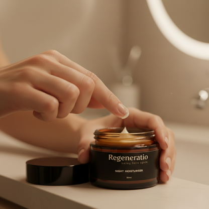 Regeneratio night moisturiser texture for soft hydrated-looking skin